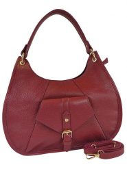 ORE10 Skórzana torebka "Miser" w kolorze czerwonym - 35 x 30 x 9 cm rozmiar: onesize. Czerwone torby na ramię ORE10, bez wzorów, z materiału, na ramię, bez dodatków. Za 347.99 zł.