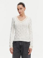 Guess Sweter W5GR07 Z3D60 Beżowy Regular Fit. Brązowe swetry Guess, xl, z aplikacjami, z wiskozy, bez ramiączek. Za 282.00 zł.