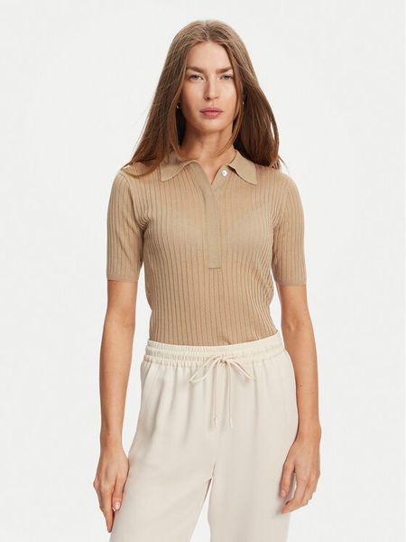 Marella Sweter Torbole 2513361145 Beżowy Slim Fit. Brązowe swetry Marella, xl, bez wzorów, z wiskozy, bez ramiączek. Za 449.99 zł.