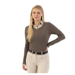 Pull w splot w damski ANKY ATC261303. Brązowe swetry ANKY, na zimę, bez wzorów, z dzianiny, bez ramiączek. Za 388.00 zł.