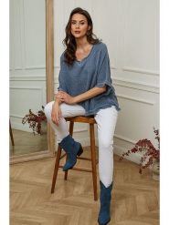 Plume Bluzka "Folies" w kolorze granatowym rozmiar: XL. Niebieskie bluzki Plume, xl, bez wzorów, bez kołnierzyka, bez ramiączek. Za 176.91 zł.