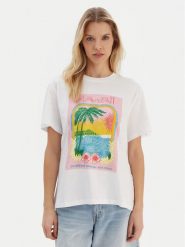 Roxy T-Shirt ERJZT05899 Biały Regular Fit. Białe t-shirty Roxy, s, bez wzorów, z bawełny, bez kołnierzyka, bez ramiączek. Za 179.99 zł.