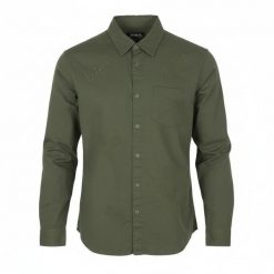 Desigual Cam Marcos Men koszula khaki zielona haftowana M. Zielone koszule Desigual, m, bez wzorów, z bawełny, bez kołnierzyka, bez ramiączek. Za 266.99 zł.