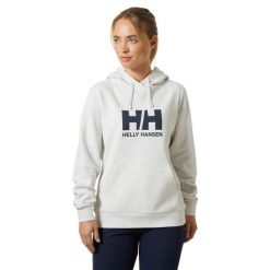 Damska bluza z kapturem z logo Helly Hansen 2.0. Białe bluzy Helly Hansen, bez wzorów, z kapturem. Za 383.00 zł.