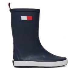 Kalosze Tommy Hilfiger. Niebieskie kalosze TOMMY HILFIGER, bez wzorów. Za 179.99 zł.