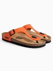 Sunbay Japonki "Camelia" w kolorze pomarańczowym rozmiar: 37. Pomarańczowe klapki Sunbay, bez wzorów, z otwartym noskiem, bez obcasa. Za 127.95 zł.