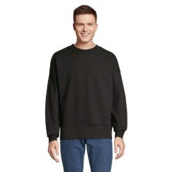 Bluza Z Okrągłym Dekoltem Dla Dorosłych Unisex Authentic. Czarne bluzy SOL'S, l, bez wzorów, z bawełny, z kapturem. Za 229.99 zł.