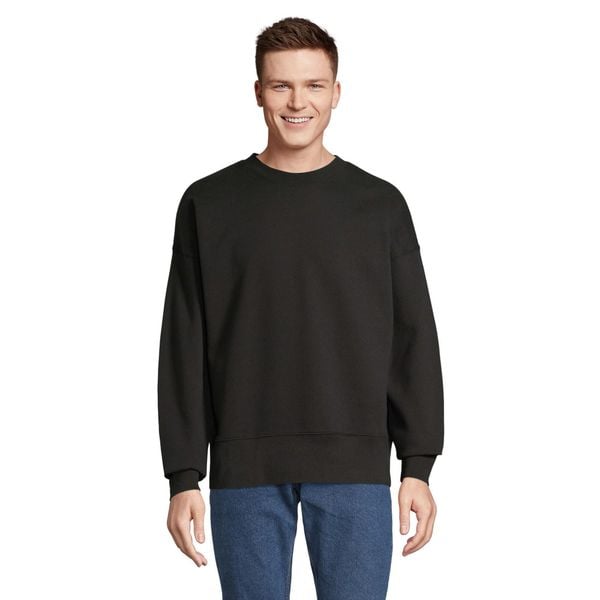Bluza Z Okrągłym Dekoltem Dla Dorosłych Unisex Authentic. Czarne bluzy SOL'S, l, bez wzorów, z bawełny, z kapturem. Za 247.99 zł.