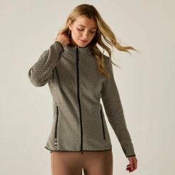Damska bluza polarowa Elzie z zamkiem błyskawicznym. Zielone bluzy Regatta, bez wzorów, z dzianiny, bez kaptura. Za 299.99 zł.