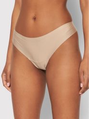 Selmark Stringi Basicos 00241 Beżowy. Brązowe stringi Selmark, bez wzorów, z syntetyku. Za 29.99 zł.