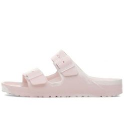 Kapcie Birkenstock Arizona Eva Damskie. Czerwone obuwie domowe Birkenstock, bez wzorów, z materiału, bez zapięcia. Za 272.55 zł.