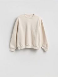 Bluza z haftem - beżowy. Brązowe bluzy Reserved, l, bez wzorów, z bawełny, bez kaptura. Za 99.99 zł.