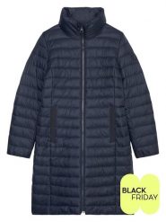 Marc O´Polo Płaszcz puchowy w kolorze granatowym rozmiar: 44. Niebieskie płaszcze bez wzorów, z puchu, bez kaptura. Za 501.57 zł.