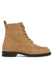 Tommy Hilfiger Trzewiki Enamel Flag Suede Lace-Up Boot FW0FW09681 Brązowy jasny. Brązowe botki TOMMY HILFIGER, bez wzorów, ze skóry, bez obcasa, na płaskiej podeszwie, bez zapięcia. Za 649.99 zł.
