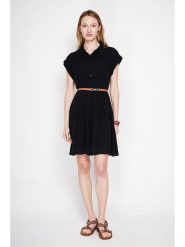 ASSUILI Sukienka w kolorze czarnym rozmiar: 42. Czarne sukienki Assuili, bez wzorów, bez kołnierzyka, bez ramiączek, mini. Za 121.99 zł.