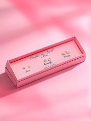 Created with Love 3-częściowy zestaw kolczyków-wkrętek "Shiney" z cyrkoniami rozmiar: onesize. Żółte kolczyki Created with Love, z cyrkonią, z mosiądzu. Za 56.99 zł.