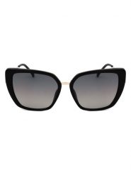 Guess Damskie okulary przeciwsłoneczne w kolorze czarno-szarym rozmiar: 56. Czarne okulary przeciwsłoneczne Guess, z aplikacjami, z tworzywa sztucznego. Za 199.95 zł.