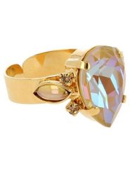 Otazu Pozłacany pierścionek z kryształami Swarovski rozmiar: onesize. Żółte pierścionki Otazu, z kryształem, pozłacane. Za 113.99 zł.