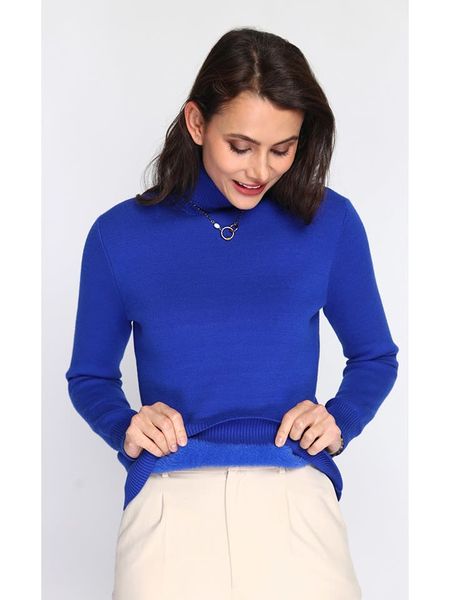 C& Jo Golf w kolorze niebieskim rozmiar: 34. Niebieskie golfy C& Jo, bez wzorów, z kaszmiru, bez ramiączek. Za 180.95 zł.