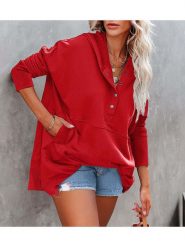 Milan Kiss Bluza w kolorze czerwonym rozmiar: XL. Czerwone bluzy Milan Kiss, xl, bez wzorów, z kapturem. Za 165.95 zł.