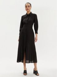 Marella Sukienka letnia Estasi 2413221094 Czarny Regular Fit. Czarne sukienki Marella, na lato, bez wzorów, ze lnu, bez kołnierzyka, bez ramiączek. Za 589.99 zł.