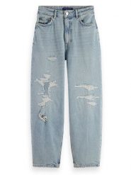 Scotch & Soda Dżinsy - Tapered fit - w kolorze błękitnym rozmiar: W26/L32. Niebieskie jeansy Scotch & Soda, l, z aplikacjami, z podwyższonym stanem. Za 283.45 zł.