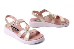 WONDERS C-6541 platino, sandały damskie. Żółte sandały Wonders, bez wzorów, ze skóry, bez obcasa, na obcasie, bez zapięcia. Za 539.90 zł.