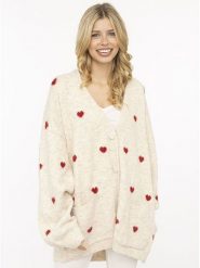 Zwillingsherz Kardigan w kolorze beżowym rozmiar: onesize. Brązowe kardigany Zwillingsherz, bez wzorów. Za 214.95 zł.
