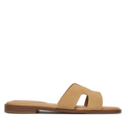 Klapki DeeZee. Brązowe klapki DeeZee, bez wzorów, bez obcasa. Za 139.99 zł.