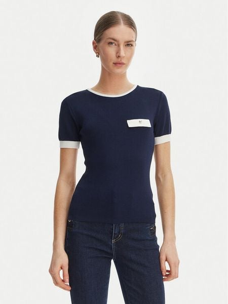 Rinascimento Bluzka CFM0012253003 Granatowy Slim Fit. Niebieskie bluzki Rinascimento, l, bez wzorów, z syntetyku, bez kołnierzyka, bez ramiączek. Za 206.99 zł.