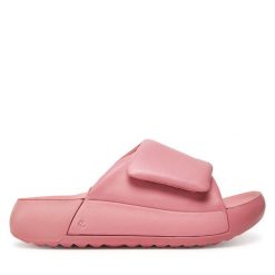 Klapki ECCO. Czerwone klapki ecco, bez wzorów, bez obcasa. Za 419.99 zł.