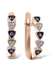 DIAMANTA Złote kolczyki-kreole "Yuri" z diamentami i szafirami rozmiar: onesize. Niebieskie kolczyki DIAMANTA, z diamentem, złote. Za 788.81 zł.