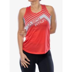 Koszulka do biegania damska La Sportiva Slipstream Tank. Czerwone bluzki La Sportiva, bez wzorów, bez kołnierzyka, bez ramiączek. Za 214.99 zł.