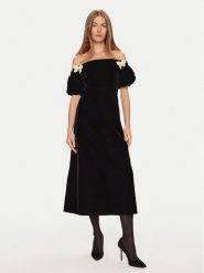 Eleh Sukienka koktajlowa E00202 Czarny Regular Fit. Czarne sukienki Eleh, m, bez wzorów, z syntetyku, wizytowe, bez kołnierzyka, bez ramiączek. Za 519.99 zł.