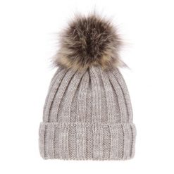 Czapka Zimowa z Pomponem Damska - Beżowa. Brązowe czapki Molly, bez wzorów, z materiału. Za 59.90 zł.