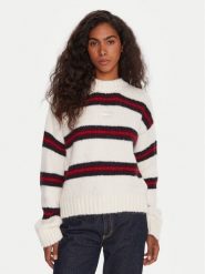 Tommy Jeans Sweter Badge DW0DW21679 Écru Relaxed Fit. Swetry Tommy Jeans, s, bez wzorów, z jeansu, bez ramiączek. Za 519.99 zł.