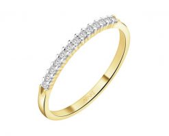 Pierścionek z żółtego złota z diamentami - 0,10 ct - próba 585. Żółte pierścionki Apart, z diamentem, złote. Za 1,859.00 zł.