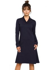 Be Wear Sukienka w kolorze granatowym rozmiar: XL. Niebieskie sukienki Be Wear, xl, bez wzorów, bez kołnierzyka, bez ramiączek, maxi, rozkloszowane. Za 154.07 zł.