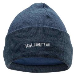 Zimowa Czapka Damska Prążkowana Lea. Niebieskie czapki IGUANA, bez wzorów, prążkowane. Za 66.99 zł.