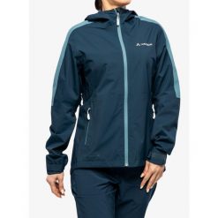 Kurtka przeciwdeszczowa damska Vaude Moab Rain Jacket II. Niebieskie kurtki sportowe Vaude, bez wzorów, bez kaptura, rowerowe. Za 809.20 zł.
