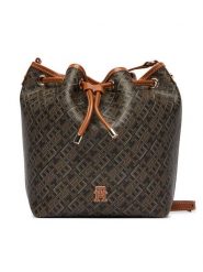 Tommy Hilfiger Torebka Th Monoplay Bucket Le AW0AW18847 Czarny. Czarne torebki klasyczne TOMMY HILFIGER, bez wzorów, ze skóry, bez dodatków. Za 699.99 zł.