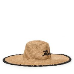 Kapelusz KARL LAGERFELD. Brązowe kapelusze KARL LAGERFELD, bez wzorów. Za 549.99 zł.