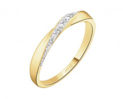Pierścionek z żółtego złota z diamentami - 0,02 ct - próba 585. Żółte pierścionki Apart, z diamentem, złote. Za 2,290.00 zł.