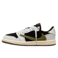 Buty do chodzenia dla dorosłych Air Jordan 1 Low Travis Scott Olive. Białe obuwie sportowe Jordan, bez zapięcia, trekkingowe. Za 4,234.05 zł.