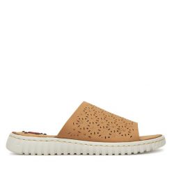 Klapki Go Soft. Brązowe klapki GO SOFT, bez wzorów, bez obcasa. Za 119.99 zł.