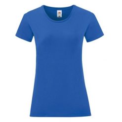 Koszulka Damska Iconic 150. Niebieskie bluzki FRUIT OF THE LOOM, xl, bez wzorów, sportowe, bez kołnierzyka, bez ramiączek. Za 28.99 zł.