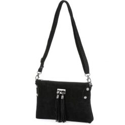 Listonoszka skórzana BELTIMORE X52 czarna. Czarne torebki klasyczne bez wzorów, z materiału, małe, zamszowe, bez dodatków. Za 93.40 zł.