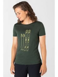 Super.natural Koszulka "Skiing" w kolorze ciemnozielonym rozmiar: XS. Brązowe bluzki super.natural, xs, bez wzorów, z wełny, bez kołnierzyka, bez ramiączek. Za 100.99 zł.