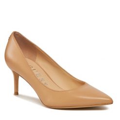 Szpilki Guess. Brązowe szpilki Guess, z aplikacjami, bez obcasa, na szpilce, bez zapięcia. Za 449.99 zł.