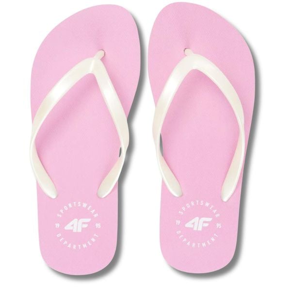 Japonki damskie 4F 4FMM00FFLIF018A. Czerwone klapki 4f, bez wzorów, z gumy, bez obcasa. Za 39.99 zł.